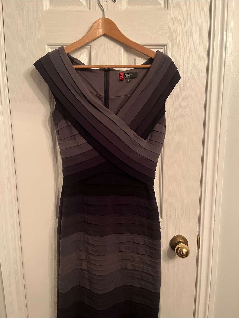 Tadashi Shoji Ombré Pleated Shutter Bandage Sheath Dress